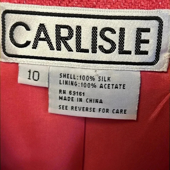 Womens Carlisle Silk shell pink Jacket SZ 10 Acetate lining party wedding casual - Picture 4 of 8